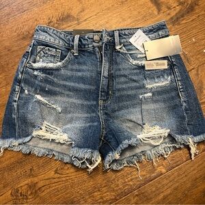 BKE Buckle Black Mom Short 26 Comfort Stretch Shaping Smoothing High Rise Shorts